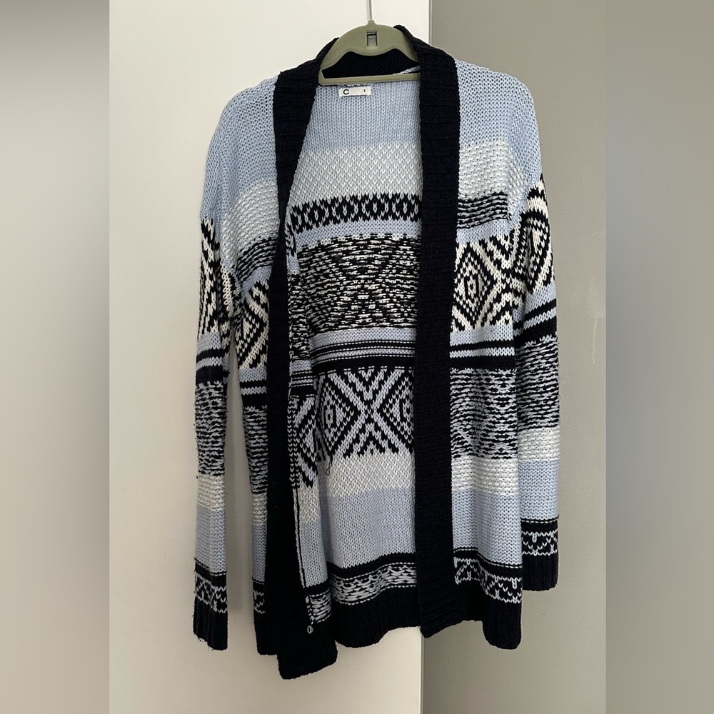 Blue and White Pattern Sweater